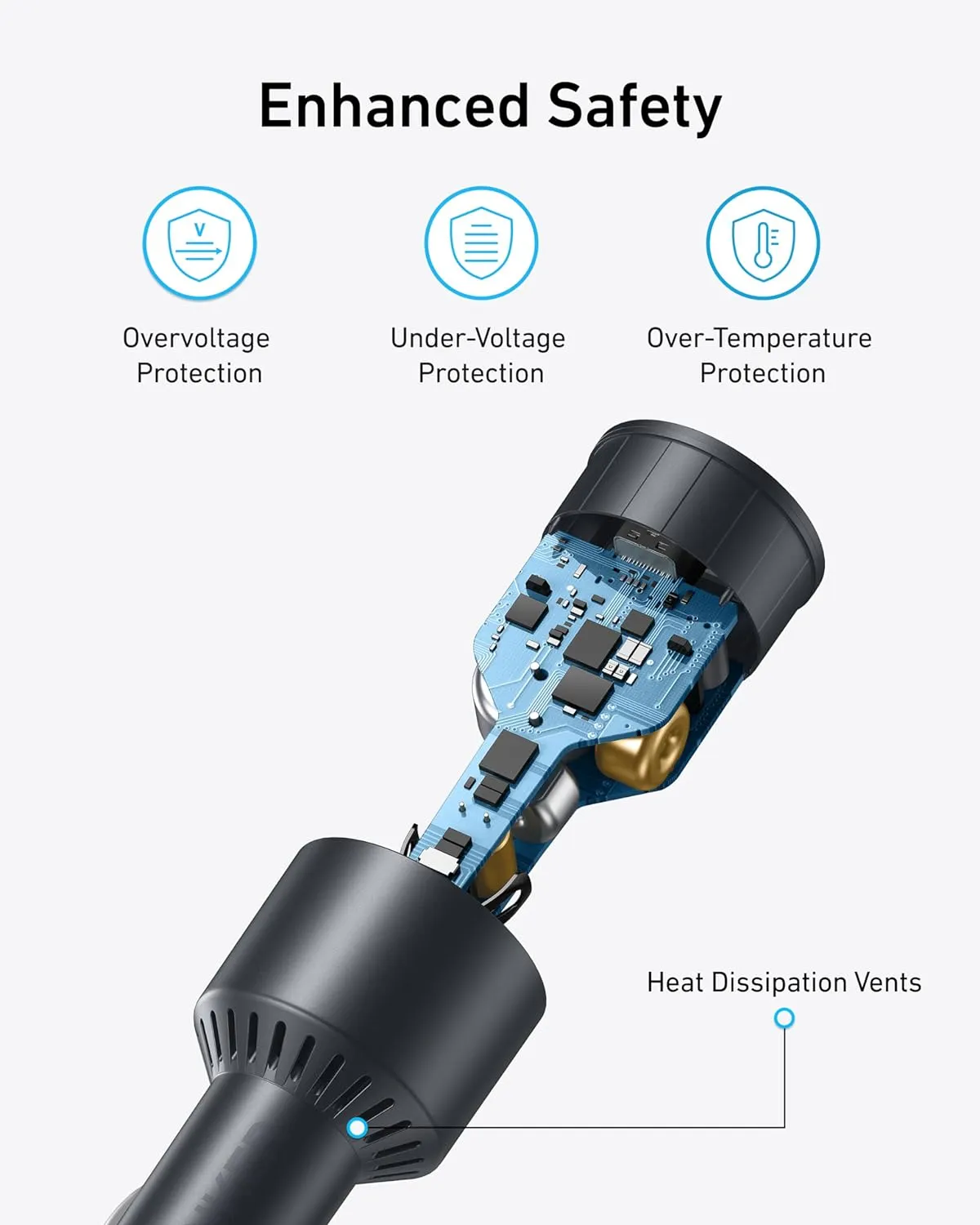 Anker Nano Car Charger 167.5W 3 Ports Fast Charge - B2737HA1 - Black - Image 5