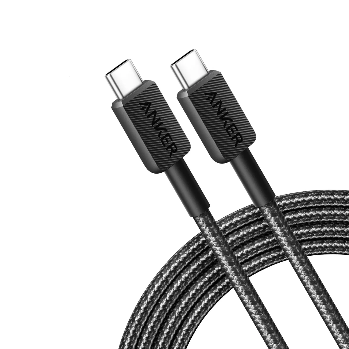 Anker Nylon Cable 322 USB-C to USB-C, 6ft, 60W, A8753H11 - Black - Image 2