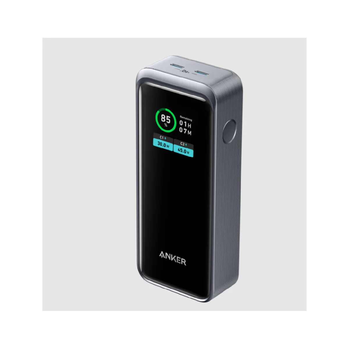 Anker Prime Power Bank 12000mAh For iPhone 130W, 2-Port Smart Display - Gray - Image 3