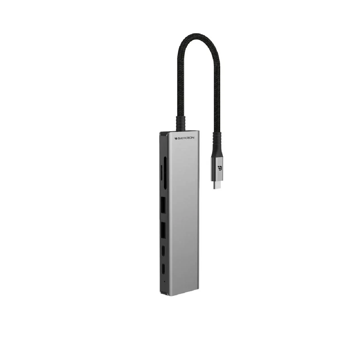Baykron Premium Explorer Multi-Hub USB-C PD100W, USB 3.0, 4K HDMI SD & MicroSD 7in1 - Gray - Image 2