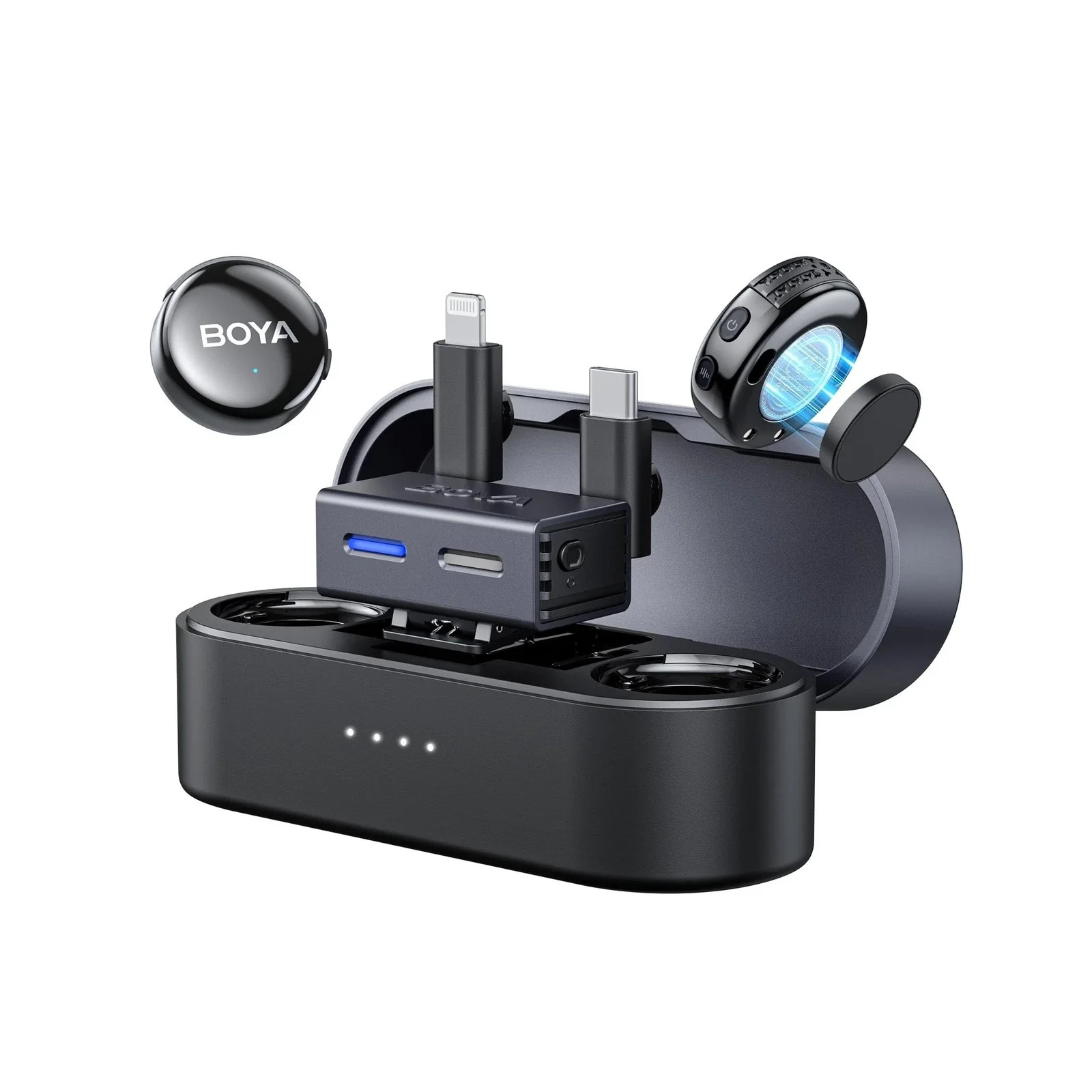 Boya Boyalink 3-01 Al-Powered Button-Sized Wireless Micro Phone - Black