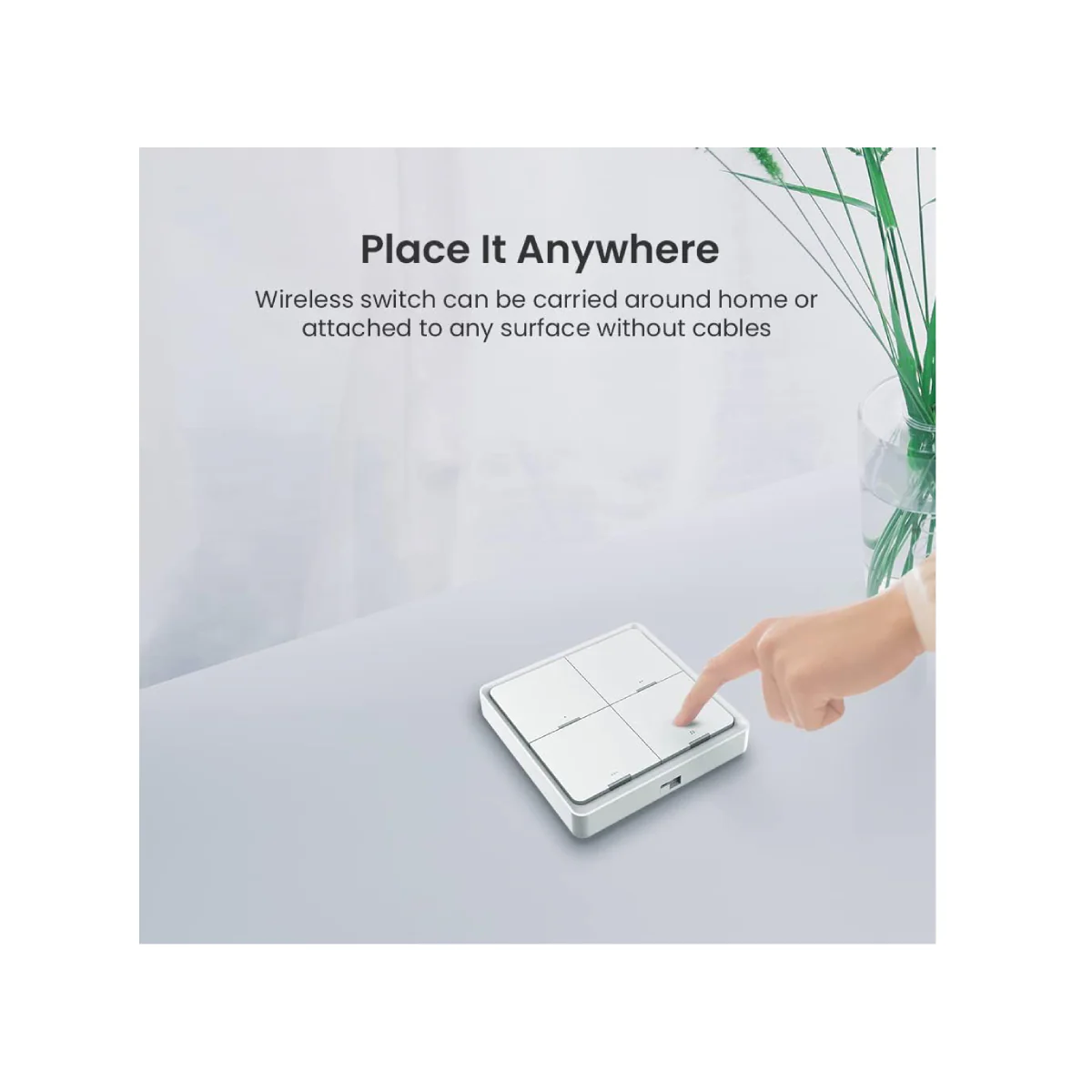 Broadlink BLE Smart Button Scene Switch - Wireless Lamp Controller, Press Buttons to Activate Scenes, SC4B4 -White - Image 4