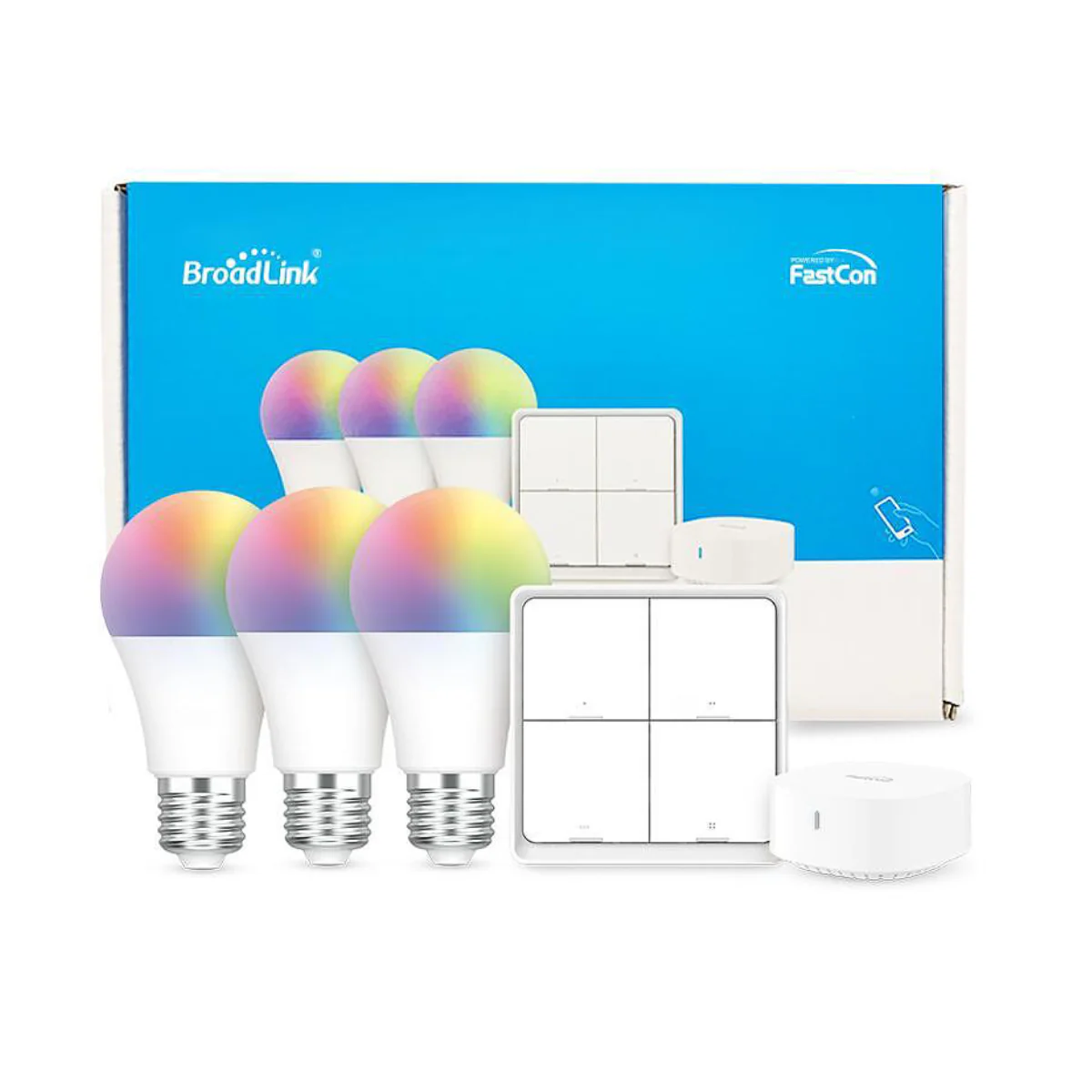 BroadLink Starter Kit, Mini Hub, Scene Switch, Smart Bulb - E27 - White