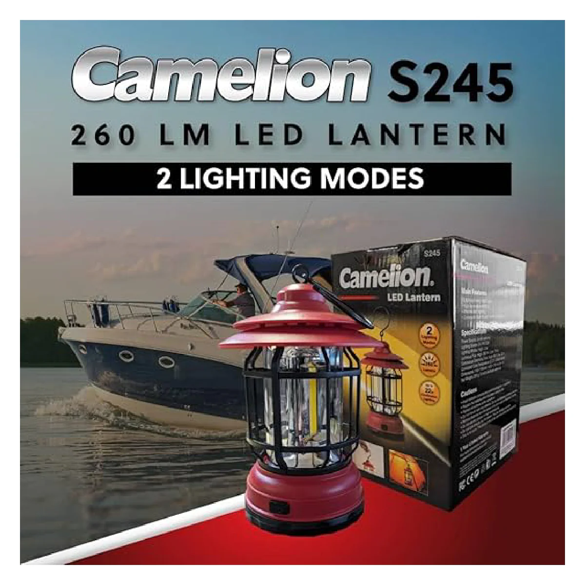 Camelion LED Lantern S245 - Rad/Black - Image 3