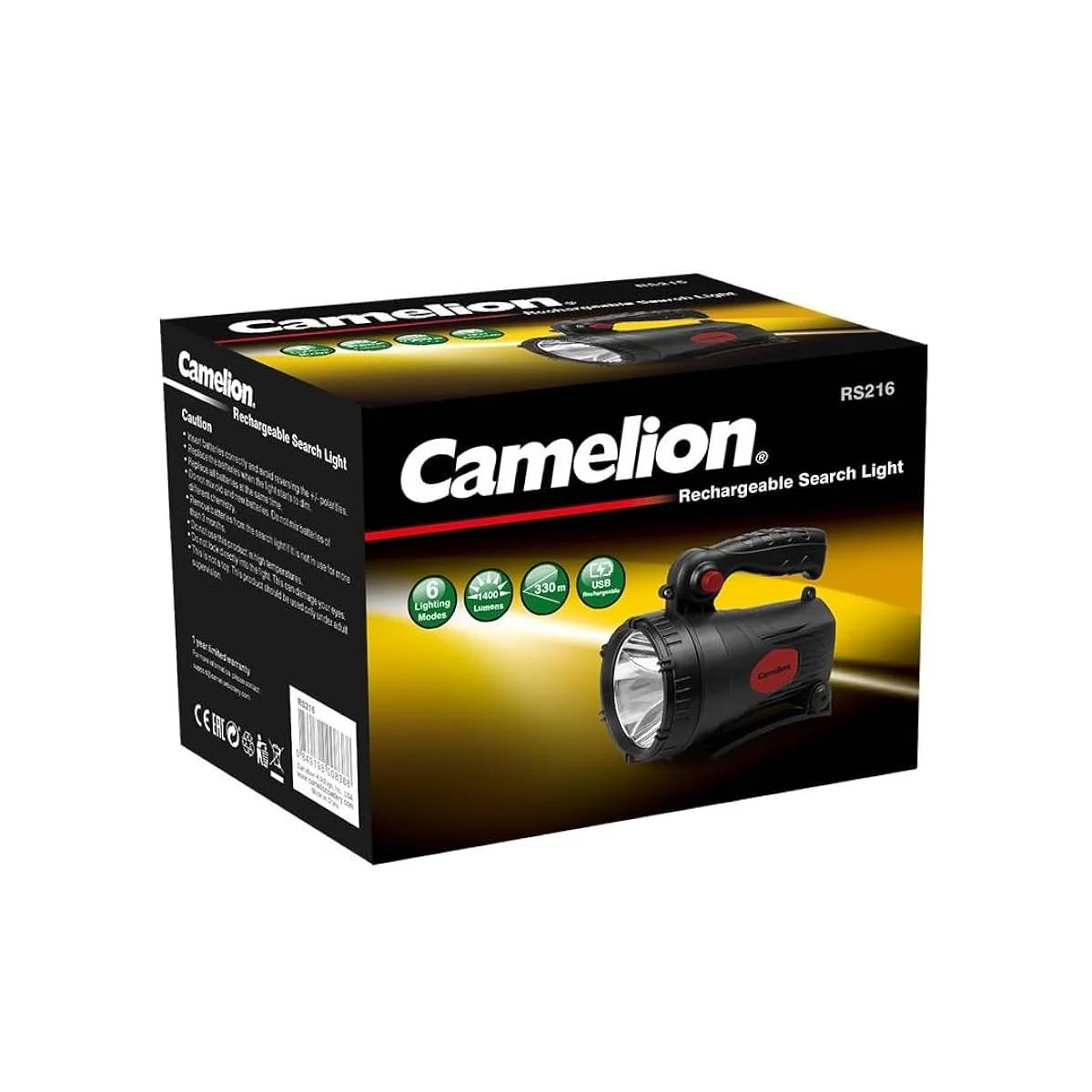 Camelion Rechargeable Search Light - RS216 - Black - Image 4