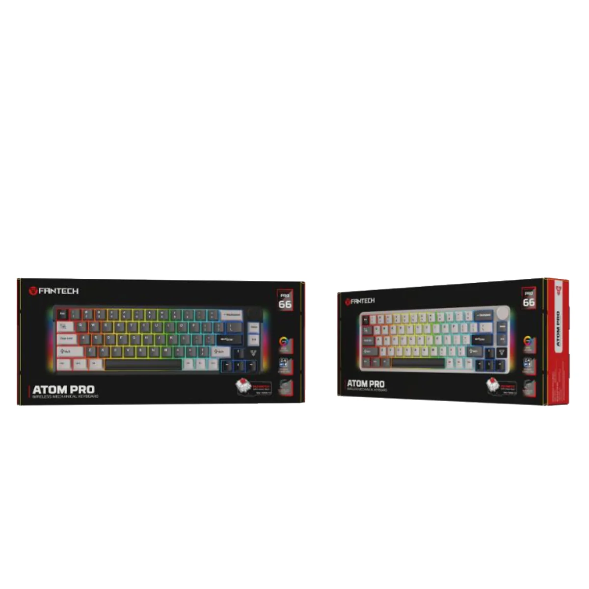 Fantech Atom Pro66 Wireless Mechanical Keyboard, MK9919 - Black - Image 2