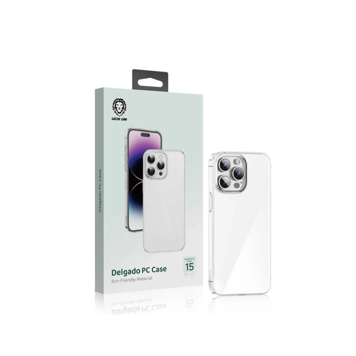 Green Lion For iPhone 15 Pro Max Delgado PC Case - Clear - Image 3