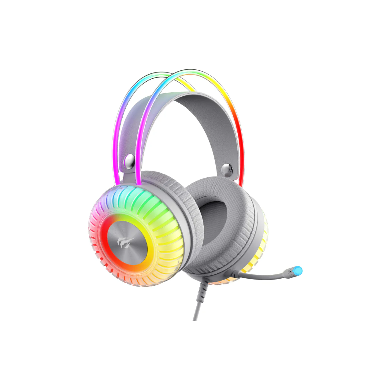 Havit H2046U Gaming headphone USB 7.1, Surrounded and Audio ANC Function PS4 - White - Image 4