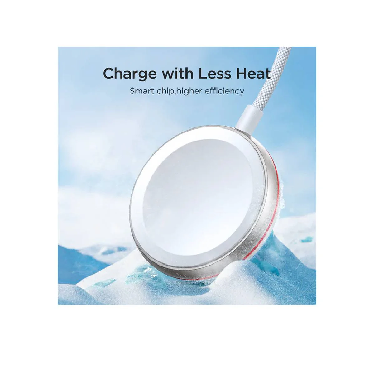 Joyroom 2 in 1 Lightning cable and inductive charger for Apple Watch 1.5m - white - Image 2