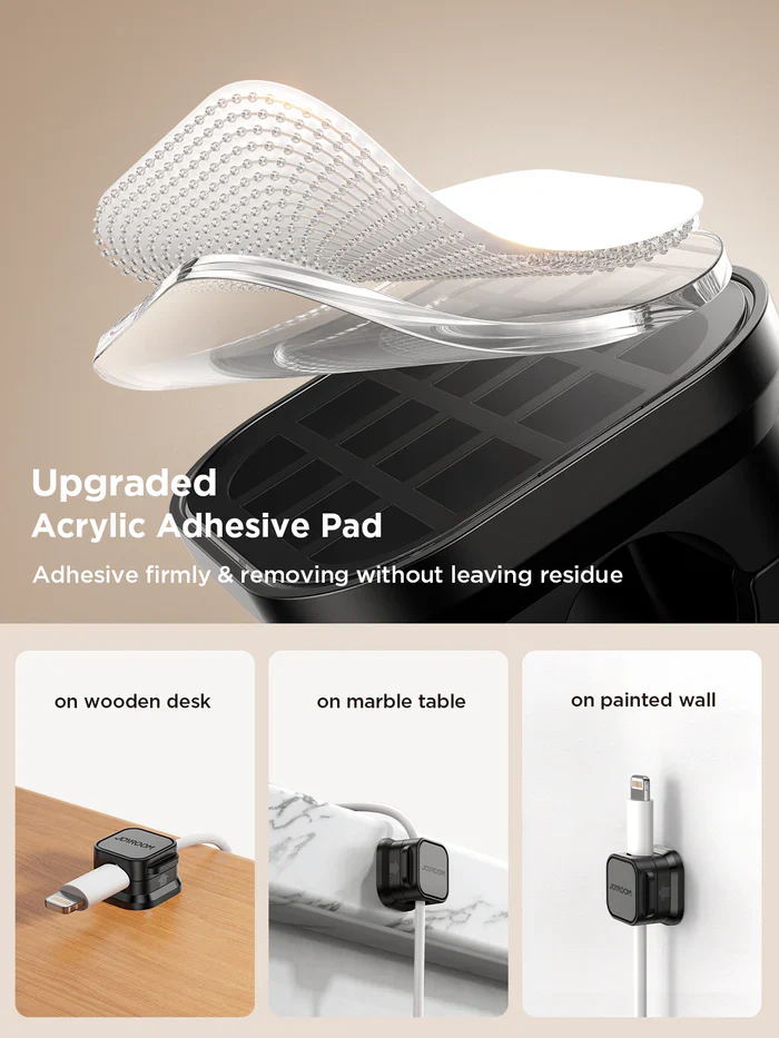 Joyroom JR-ZS368 magnetic cable organizer, Magnetic clip, easy to use, easy to conceal - White - Image 3