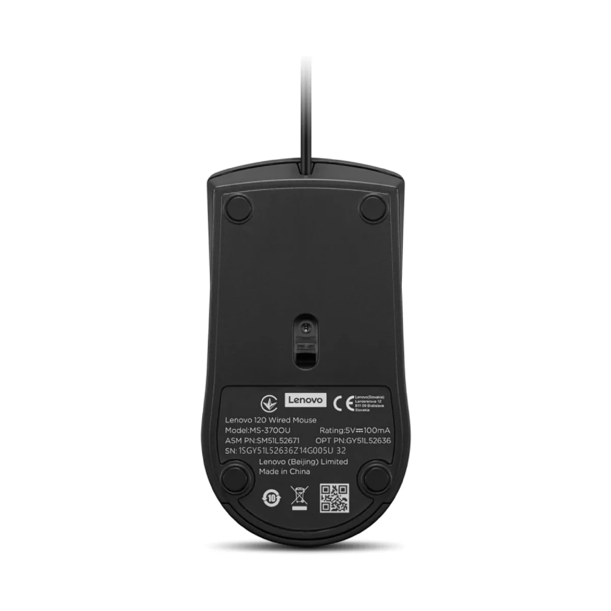 Lenovo 120 Wired Mouse USB-A - Black - Image 4