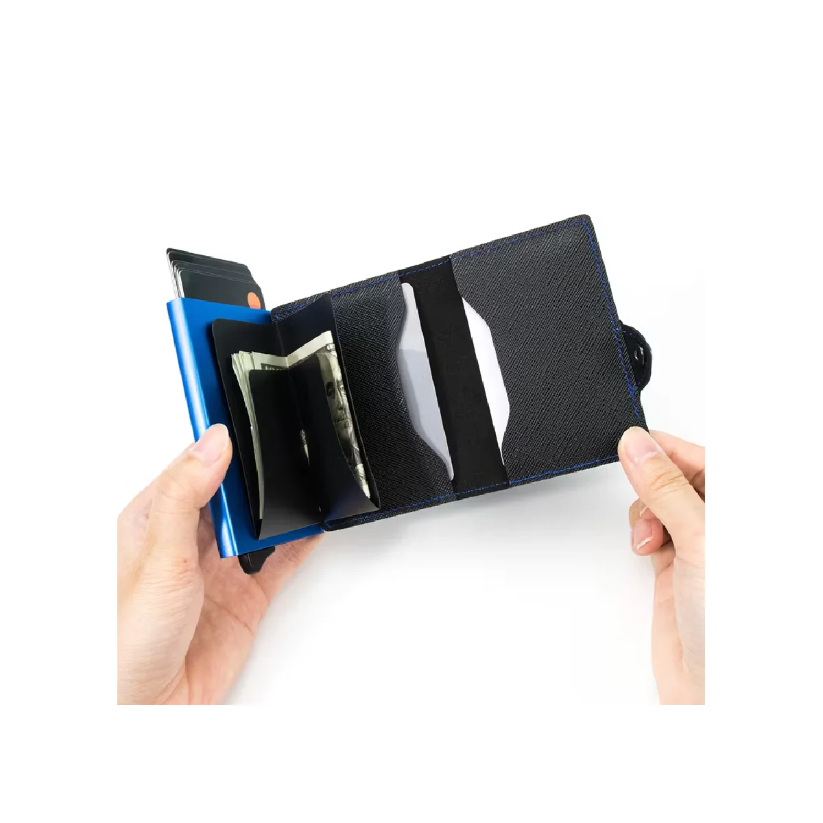 Levelo Cache Genuine Leather Wallet - Black - Image 6