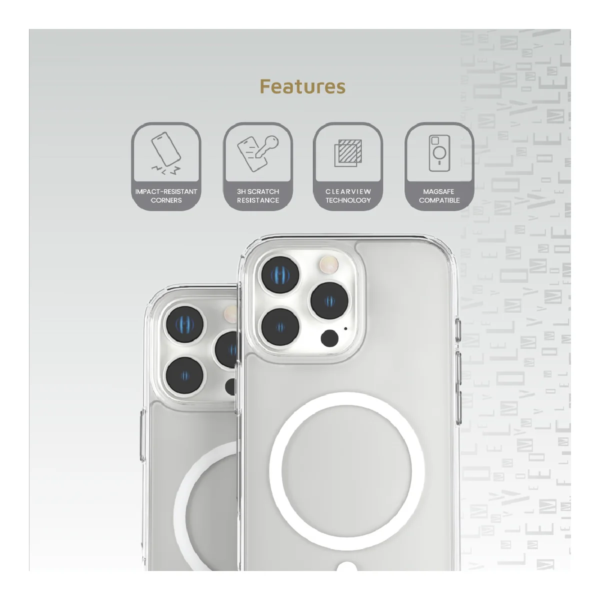 Levelo MagSafe Clara Case for iPhone 16 Pro, Clear View Technology - Clear - Image 4