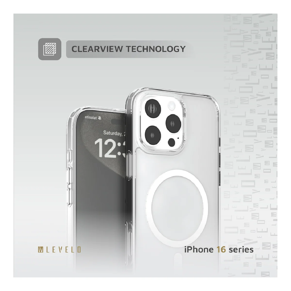 Levelo MagSafe Clara Case for iPhone 16 Pro, Clear View Technology - Clear - Image 5