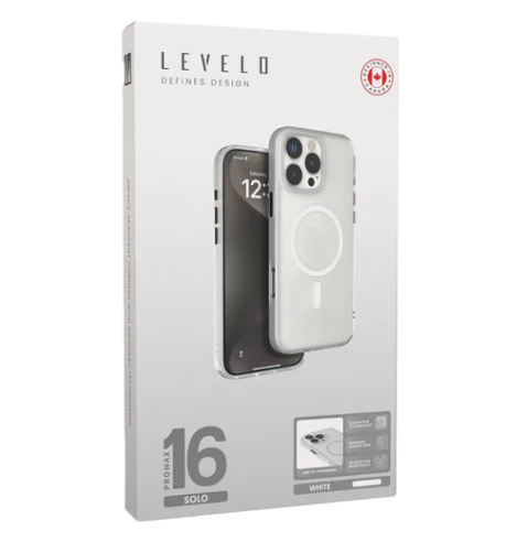 Levelo For iPhone 16 Pro Max MagSafe Grip Case - White/Clear - Image 5