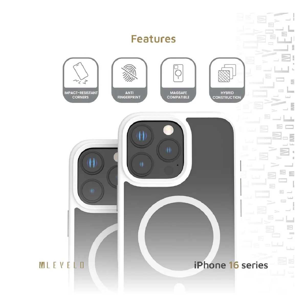 Levelo MagSafe Matte Solo Case For iPhone 16 Pro Max - White - Image 3
