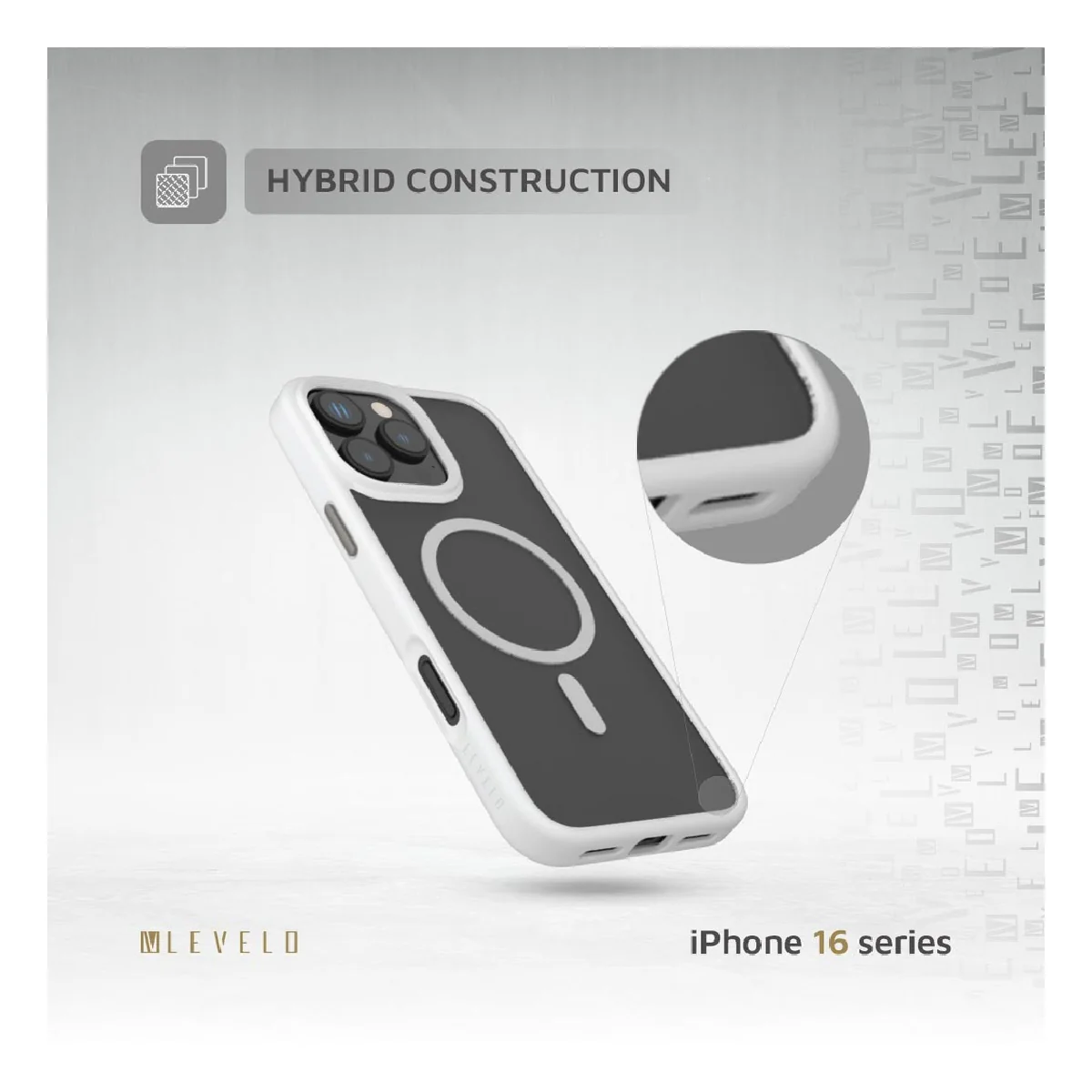 Levelo MagSafe Matte Solo Case For iPhone 16 Pro Max - White - Image 4