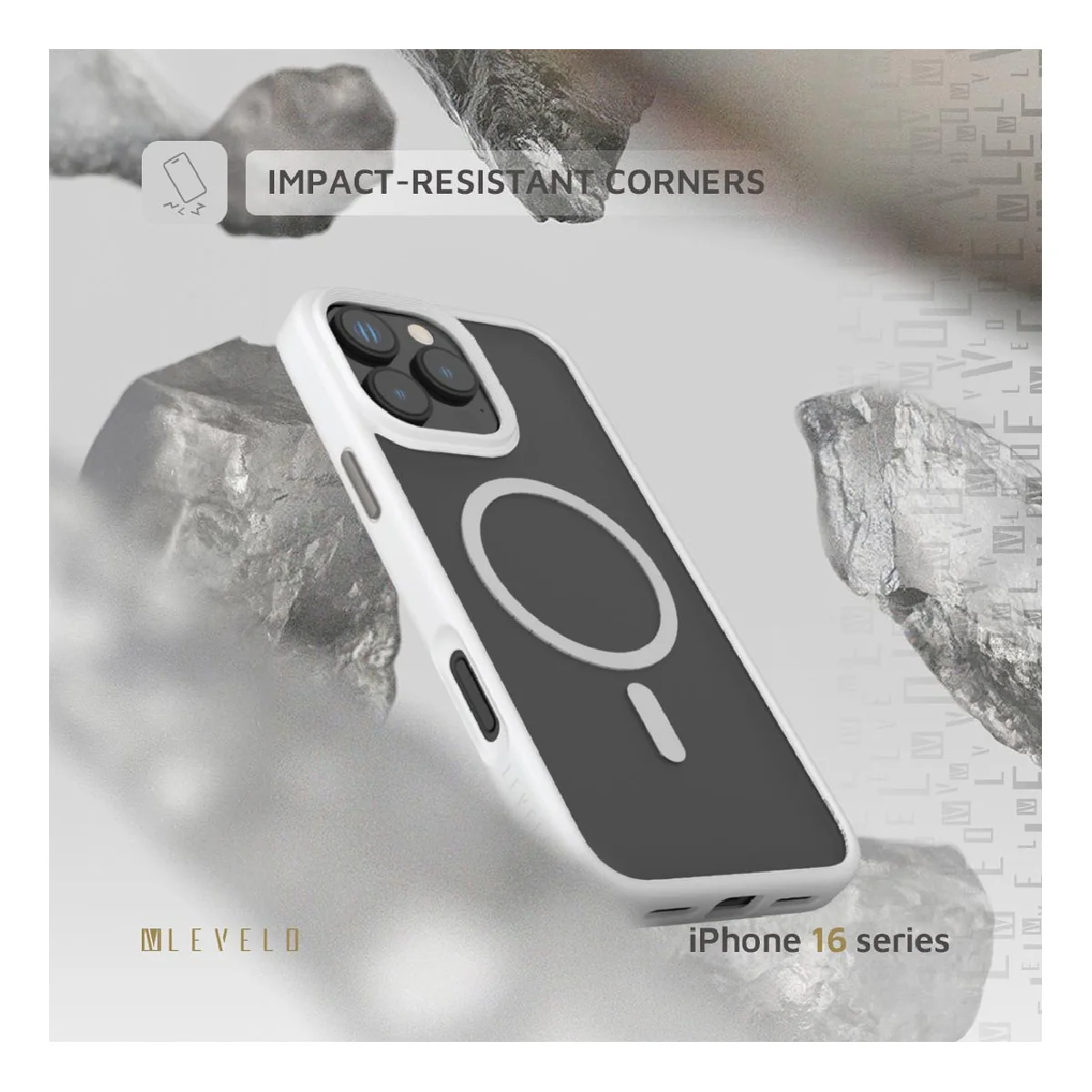 Levelo MagSafe Matte Solo Case For iPhone 16 Pro Max - White - Image 5