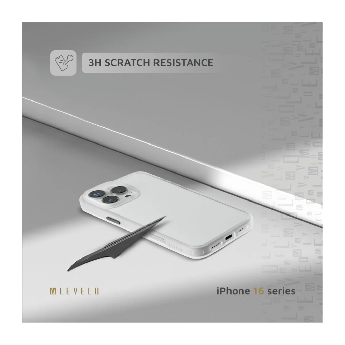 Levelo Solo Case For iPhone 16 Pro - White\Clear - Image 3