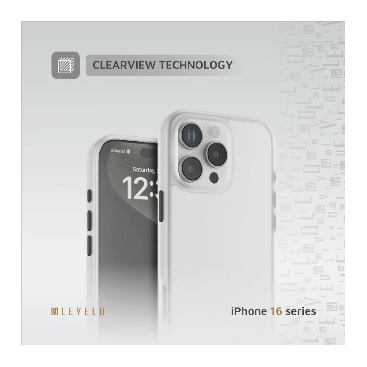 Levelo Solo Case For iPhone 16 Pro - White\Clear - Image 4