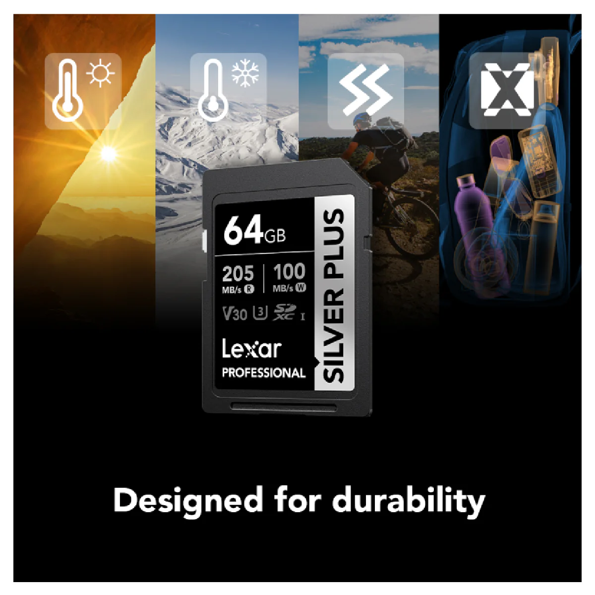 Lexar Professional 64GB Silver Plus, Up to 205MB/s Read, 100MB/s Write Speeds - Image 4