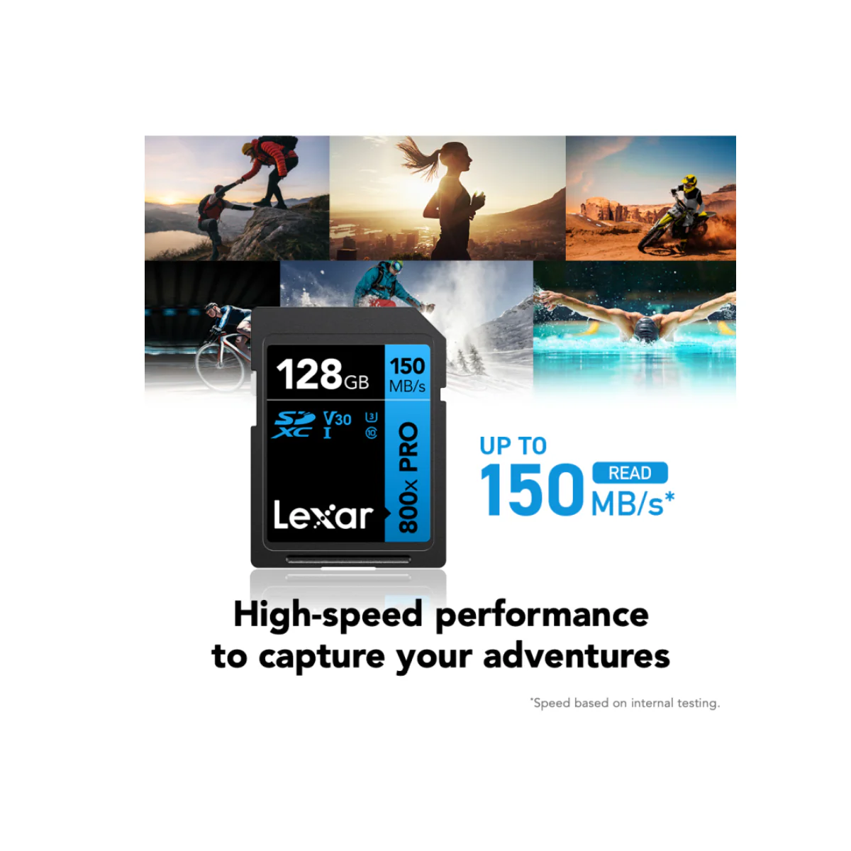 Lexar 800x Pro SDXC UHS-1 128GB 150MB/s V30 (LSD0800P128G-BNNNG) - Blue - Image 2