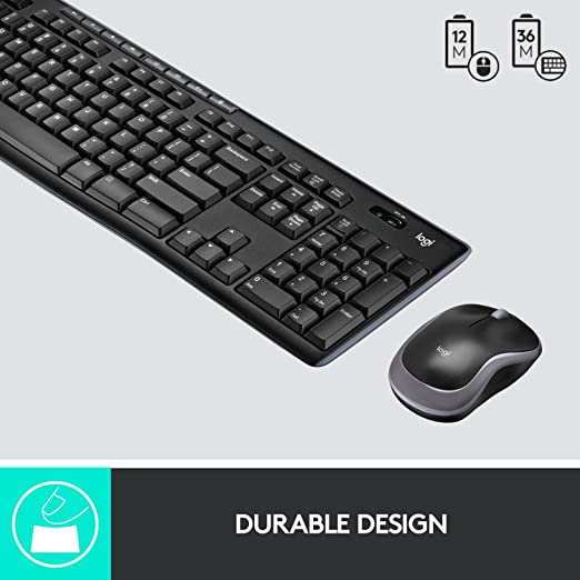 Logitech MK270, Combo Keyboard & Mouse Wireless Compo Arabic Layout - Black - Image 8