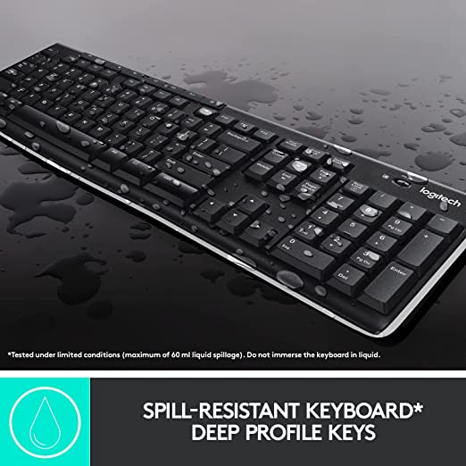 Logitech MK270, Combo Keyboard & Mouse Wireless Compo Arabic Layout - Black - Image 9