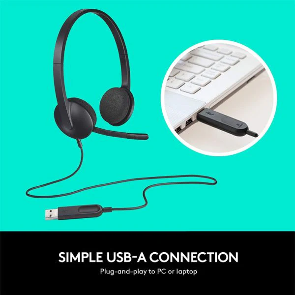 Logitech H340, Stereo Headset - Black - Image 7