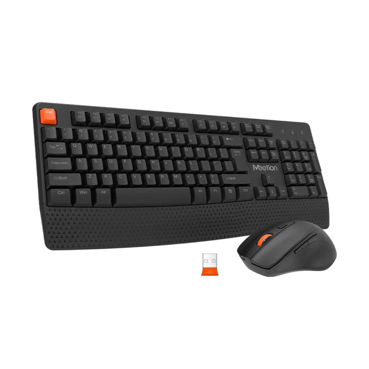 Meetion C4130 Wireless Keyboard Mouse Combo Adjustable stand Precision Control Ergonomic Design (Arabic & English) - Black - Image 2