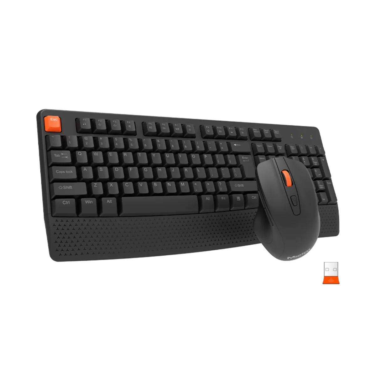 Meetion C4130 Wireless Keyboard Mouse Combo Adjustable stand Precision Control Ergonomic Design (Arabic & English) - Black - Image 3
