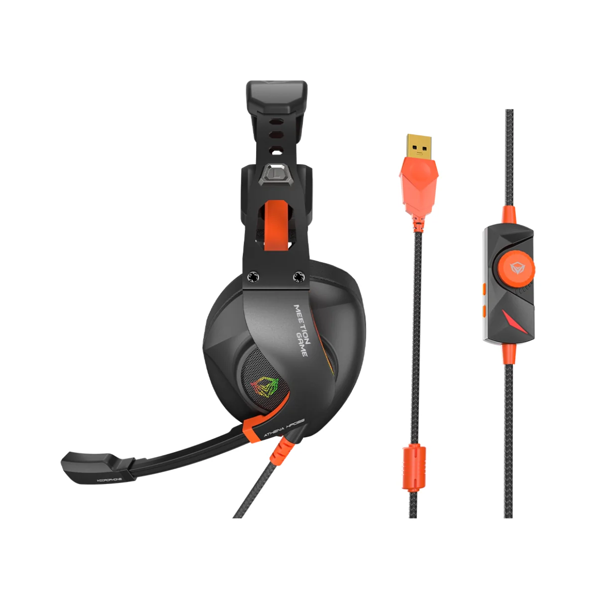 Meetion HP099 RGB Backlit Stereo Wired Gaming Headset - Black - Image 3