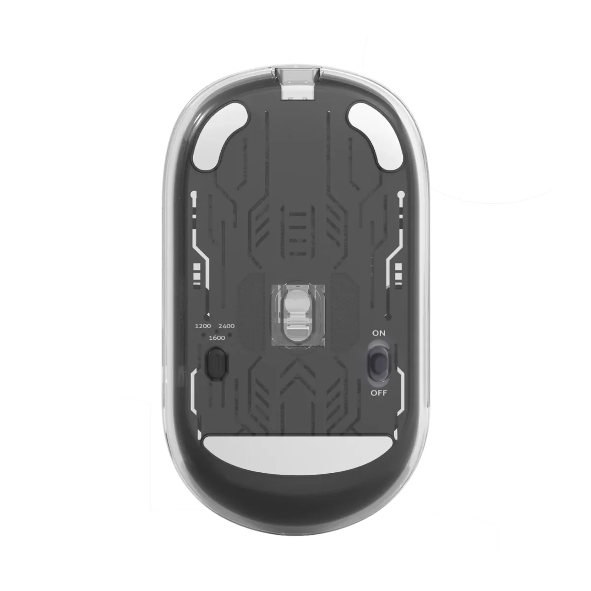 Meetion BTM005 Wireless Dual Mode Transparent Mouse - Trans Black - Image 3