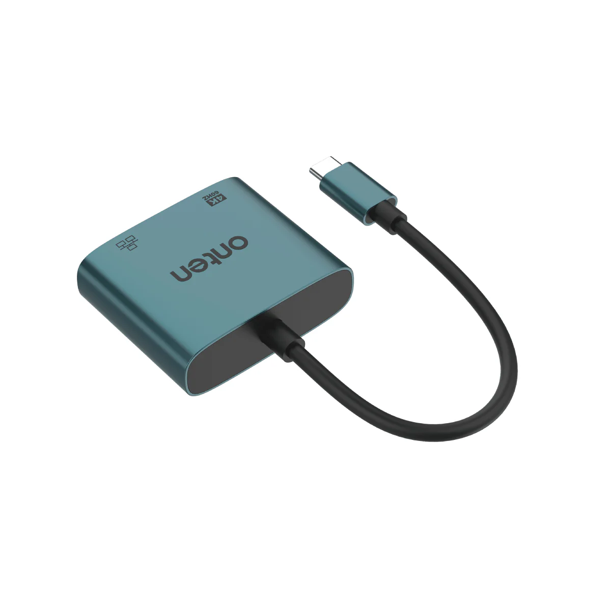 Onten OTN-UC288, 2-in-1 USB-C to HDMI 4K Adapter with RJ45 (100/10Mbps) - Green - Image 2