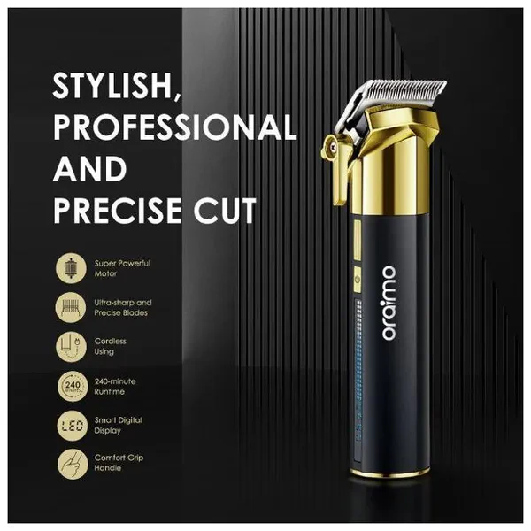 Oraimo Smart Clipper 2 Prestige Digital Rechargeable Hair Clipper - Black/Gold - Image 5