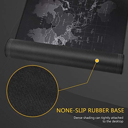 World Map Gaming Mouse Pad Anti Slip Base Easy to Clean Locking Edge - Black - Image 6