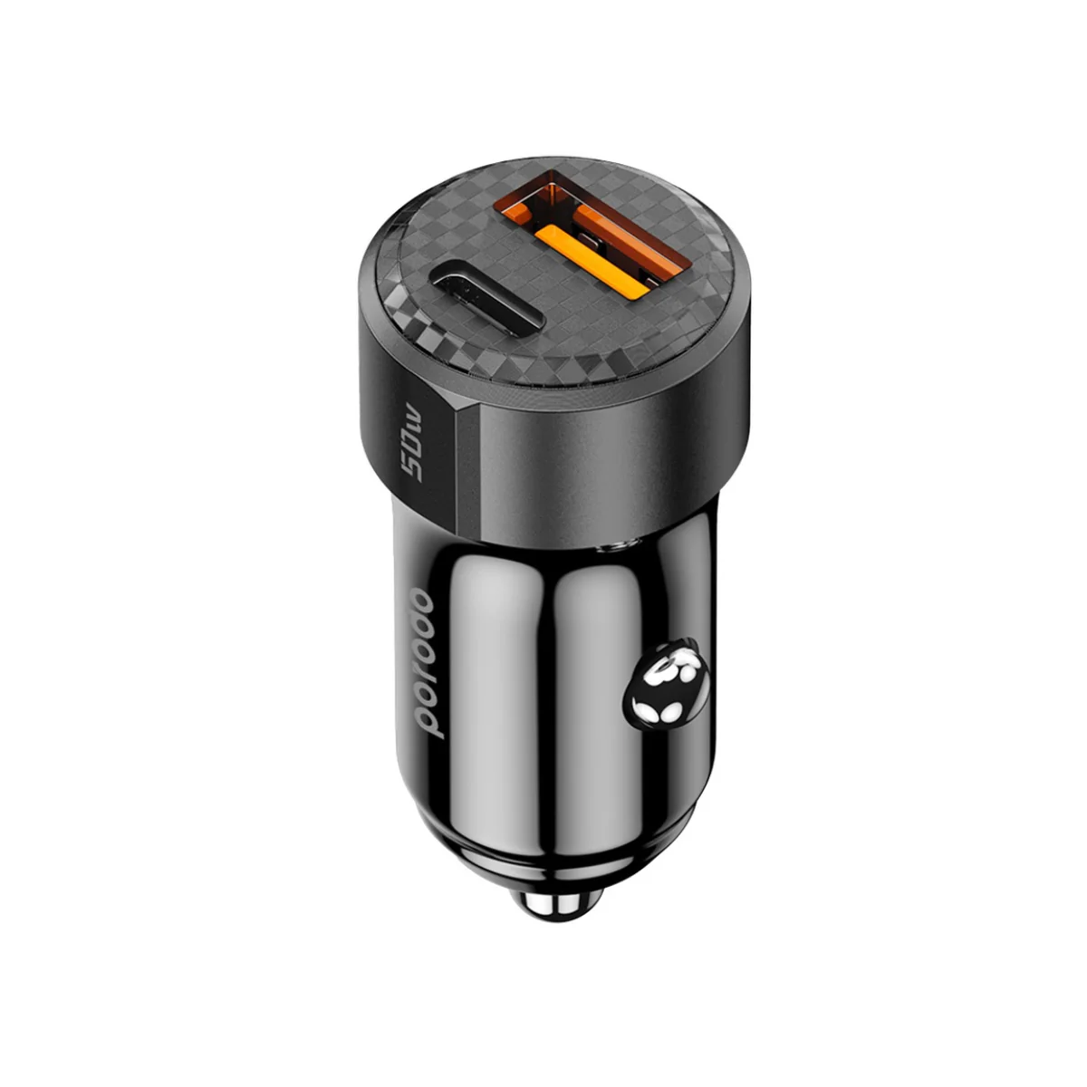 Porodo 50W Dual Port Car Charger PD 20W QC 30W - Black - Image 2