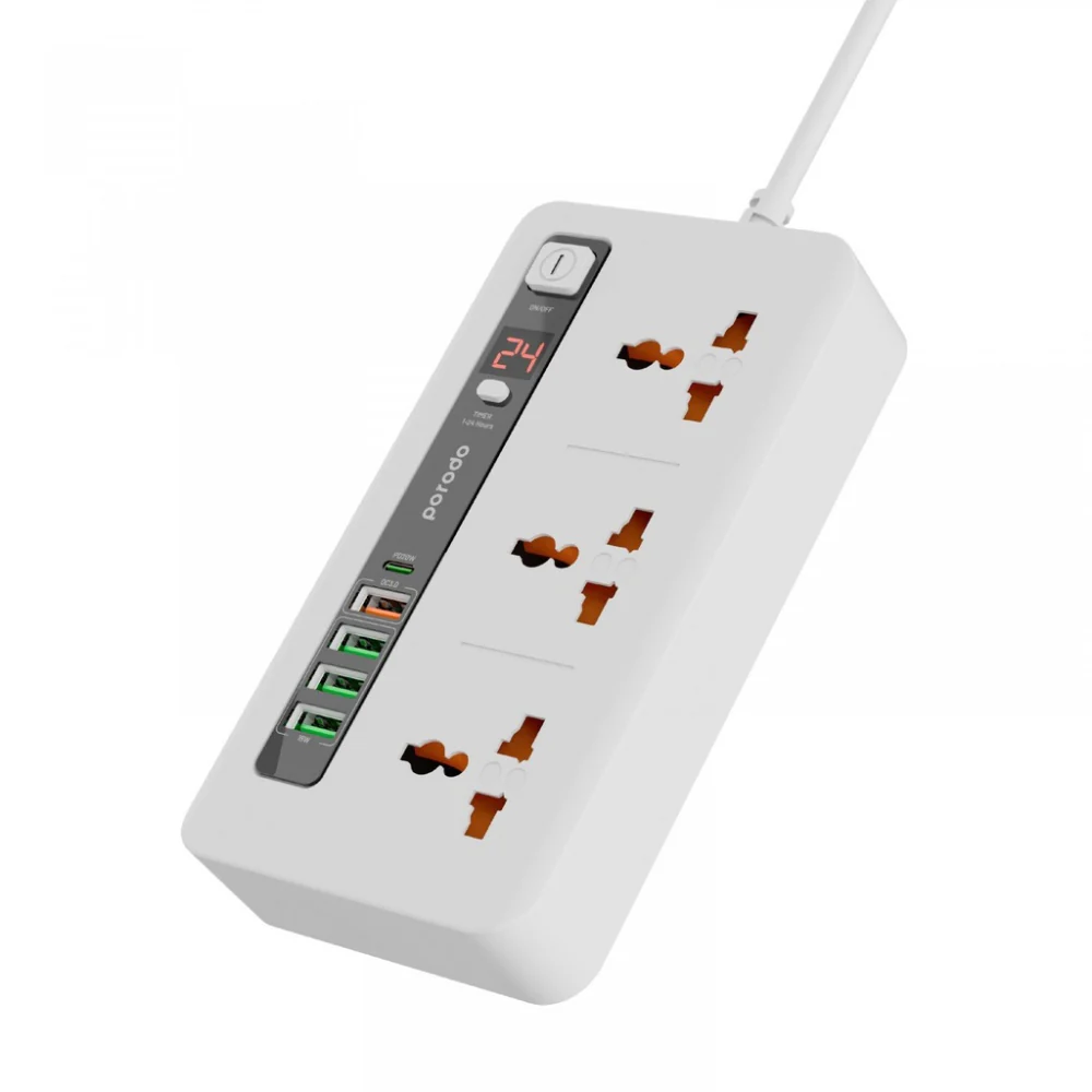 Porodo Multi-Port Power HUB 4 USB-A and 1 USB-C 2m Ultimate Home & Office Kit - Image 9