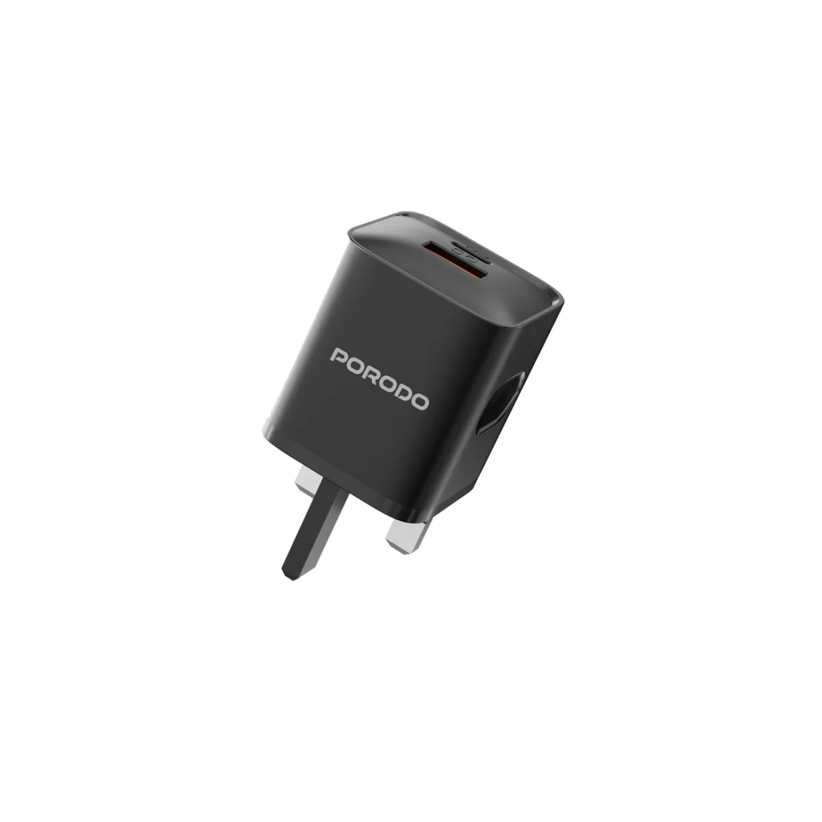Porodo Dual Port ,20W, Wall Charger with USB-C to Lightning cable - Black