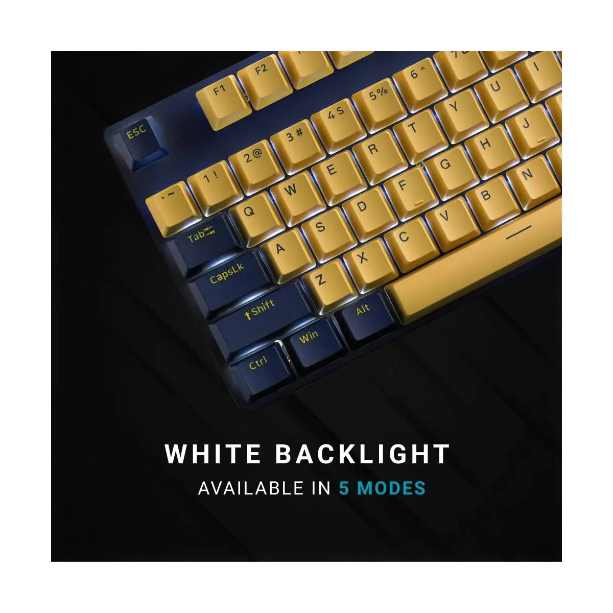 Rapoo V500 Pro Series 104 Gaming Mechanical Keyboard - Blue/Yellow - Image 4