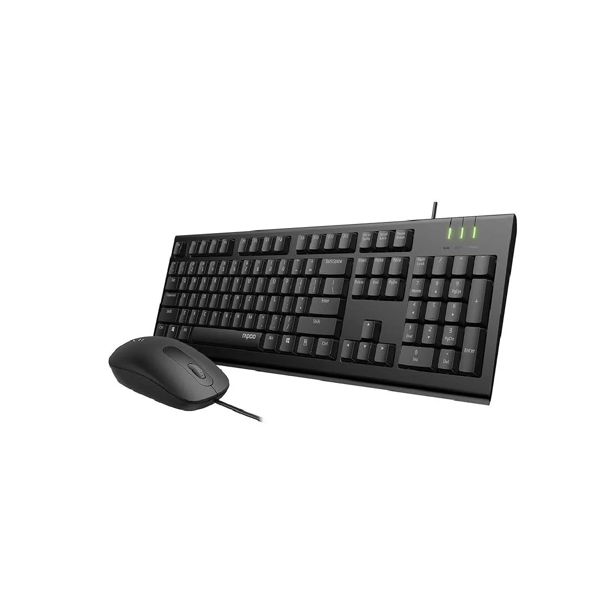 Rapoo X130Pro Wired Optical Mouse - Keyboard Combo - Black - Image 2