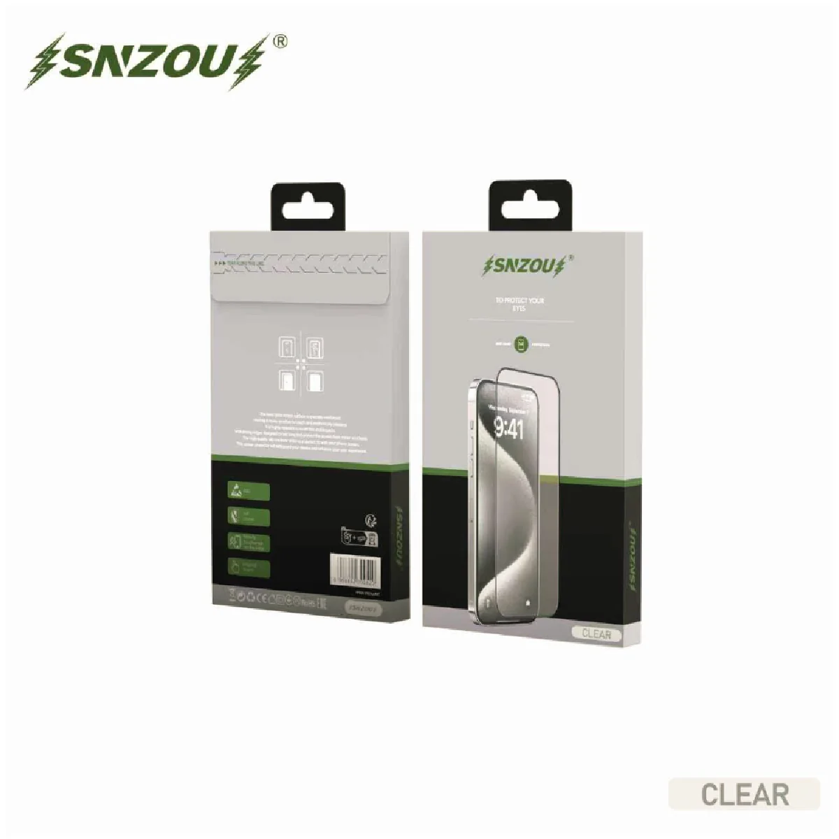 Snzou For iPhone 13/14 Screen Protector Strong and Durable, Easy Instal - Clear - Image 3
