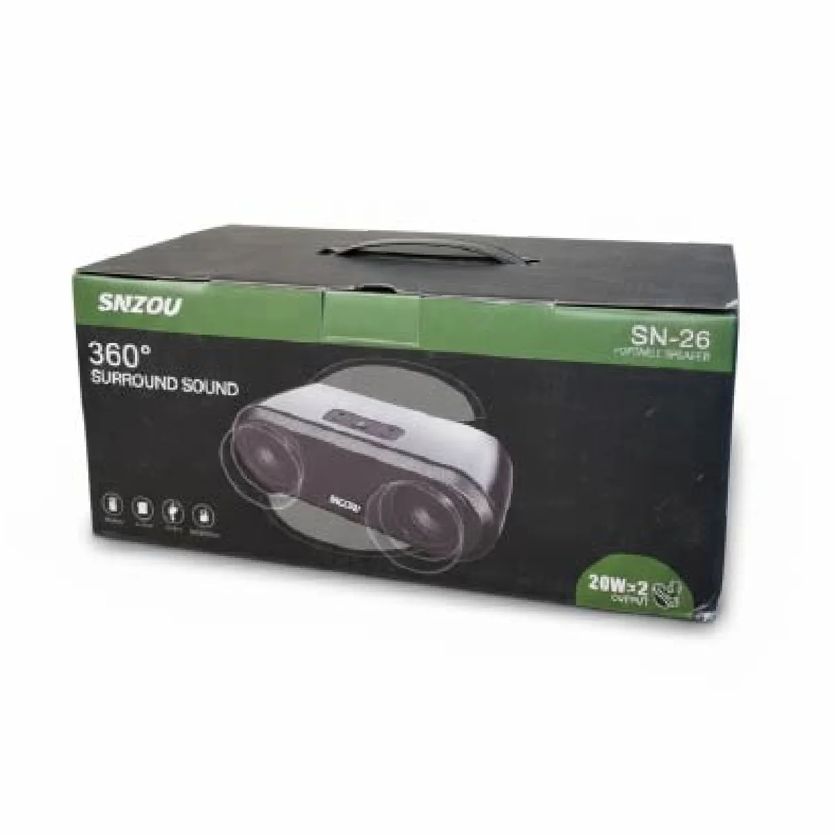 Snzou SN-26 Wireless Bluetooth Speaker With 360 Degree Surround Sound - Black - Image 4