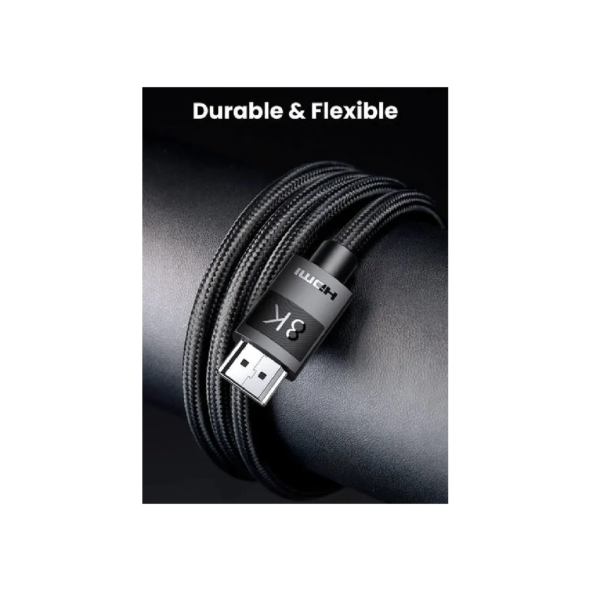 Ugreen 8k HDMI Cable Male to Male Braided 1m - Black - Image 3
