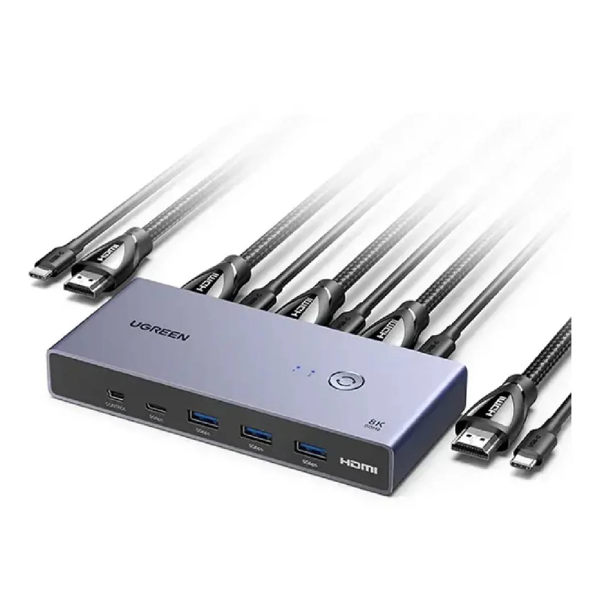 Ugreen CM692 HDMI KVM Switch 2-in-1 8K 60Hz 5Gbps -Grey - Image 2