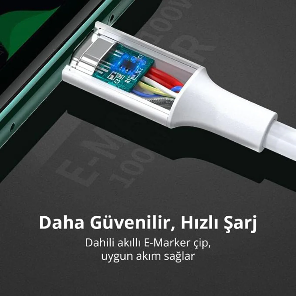 Ugreen Type C 2.0 Male To Type C 2.0 Male 5A Data Cable - White - Image 5