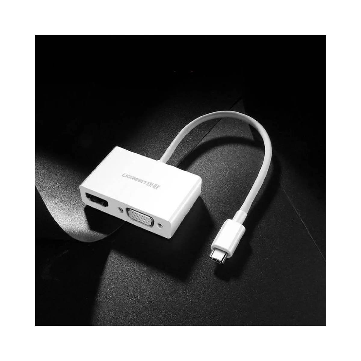 Ugreen USB Type C to HDMi-VGA Converter - White - Image 3