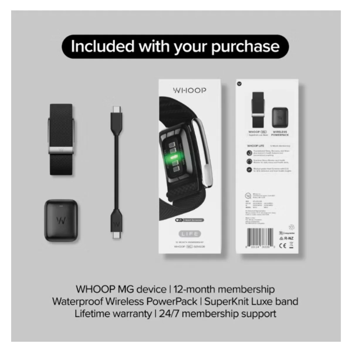 WHOOP MG LIFE 5.0, Health and Fitness Tracker With 12 Month Free Subscription - Black - Image 5