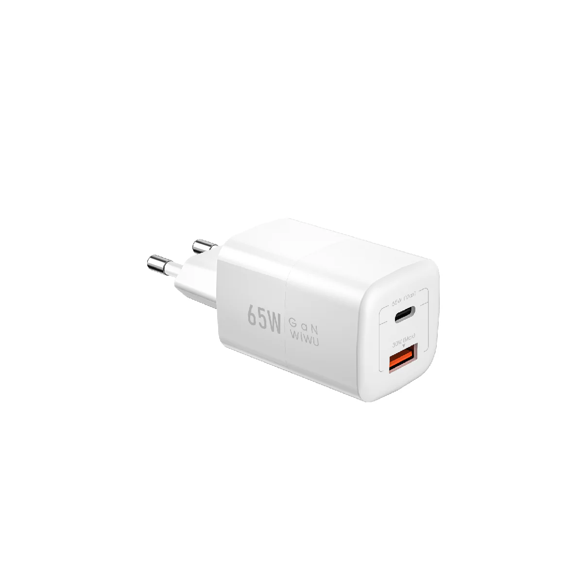 WIWU Nano GaN PD+QC Fast Charger U012 65W - White