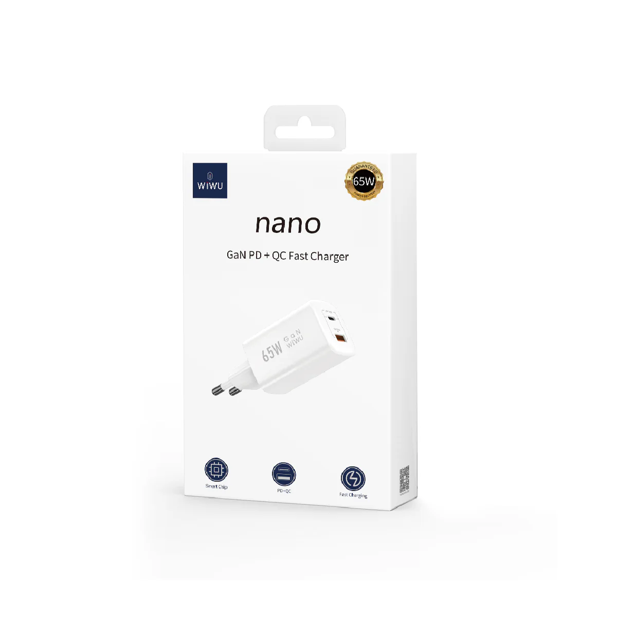 WIWU Nano GaN PD+QC Fast Charger U012 65W - White - Image 5